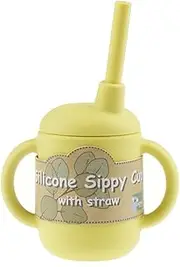 Koala Dream Silicone Sippy Cup with Straw - Yellow | BPA-Free, Spill-Proof, Easy to Clean, Toddler Cup