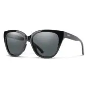 Smith Optics Era Designer Ladies Cateye Sunglasses in Gloss Black/Polarized Gray