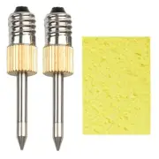 2 Pcs Soldering Iron Tip with Sponge E10 Interface Welding Tips USB8428