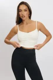 White Singlet Top Round Neck - Size 16XL, Women's Singlet