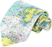 [MVUYO] FMURY Trend Personality Map Pattern Digital Printed Men's and Women's Imitation Silk Ties