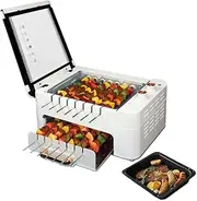 Fayelong Electric BBQ Grill, Smokeless Non-Stick Indoor/Outdoor Barbecue, Barbecue Shish Kabob Skewer Set,Portable Removable Stand Grill for BBQ Party