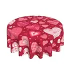 Valentine's Day Tablecloth 60 Inch Round Red Love Hearts Table Cloth Valentin...