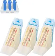 100Pc Plastic Sandwich Clear Bags Easy Tear Disposable Triangle Wrappers