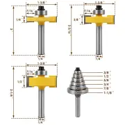3Pcs 1/4 Inch Shank Rabbet Router Bit Set Wood Rabbeting Router Bit with 6 LiFSY