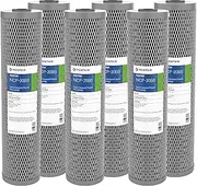 Pentek Pentair NCP-20BB Big Blue Carbon Water Filter, 20-Inch, Whole House Non-Cellulose Carbon Impregnated Pleated Filter Cartridge, 20" x 4.5", 10 Micron, Pack of 6, Gray