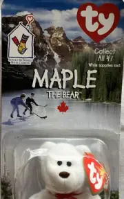 SALE Mapel the Bear Authentic Ty Beanie Baby TAG ERRORS Brown Nose VERY RARE