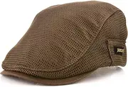 [M MOACC] Men Beret Hat Breathable Mesh Summer Newsboy Hats Adjustable Flat Cabbie Beret Cap