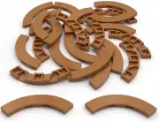 Lego 25 New Medium Nougat Tiles Round Corner 4 x 4 Macaroni Wide Parts