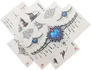 Baluue 4Pcs Fashionable Temporary Stickers for Women Unique Body Decals with Designs Easy Application Long Lasting for Covering Stretch Marks Art