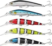 5 Color Mixed Pack Plastic Hard Bait Minnow Fishing Bait 218mm Fake Bait Long Shot Floating Fishing Bait Sinking Lures