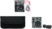 Rixavleo Digital Camera Accessories for Instax Mini 41: Storage Bag + Protective Case (with Rope) + Selfie Mirror，Wear-Resistant, Shockproof, Storage and Dust-Proof (dark grey Selfie Mirror)
