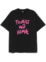 [44 LABEL GROUP] text-print T-shirt M Black
