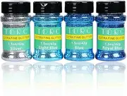 TORC 6 oz Blue Silver Fine Glitter Set for Resin Crafts Tumblers Slime Cosmetic Nail Art Makeup Craft Glitter for Art and Decoration