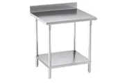 SOGA Commercial Catering Kitchen Stainless Steel Prep Work Bench Table with Back-splash 80*70*85cm