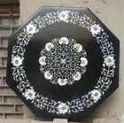 18" Marble Dining antique Coffee Corner Side Table Top Inlay Mosaic Malachite