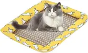 Cooling Mat, Cooling Non-Slip Dog Bed, Couch Cat Furniture, Sofa Chair Cushion for Car Patio Backyard, House Living Room Bedroom Offices Use, 11.81x15.75 inches, Blue and Yellow