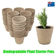 Biodegradable Paper Seedling Pots Seed Starter Garden Nursery Round Herb Planter