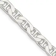 [JewelryWeb] 925 Sterling Silver Solid Polished 6.5mm Nautical Ship Mariner Anchor Chain Bracelet Lobster Claw Jewelry Gifts for Women - Length Options: 18 20