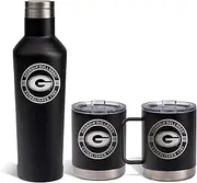 The Memory Company | Licensed NCAA Team Logo AM/PM Set 12/12/17oz (Coffee Cup, Water Bottle, and Lowball),University of Georgia