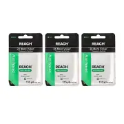 REACH Waxed Dental Floss 115yd 3 Pack 2X More Value Mint PFAS-Free Plaque Rem...