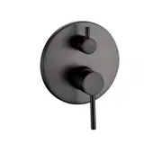 AQUAPERLA LUCID PIN Round Gunmetal Grey Shower/Bath Mixer Diverter