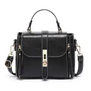 Small Crossbody Bags for Women, Leather Crossbody Bags for Women Trendy Women's Travel Bag with Replacement Shoulder Strap- Black