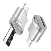 Adaptador de lector USB-C / Type-C 3.1 a tarjeta Micro SD (tarjeta TF) (Plata)