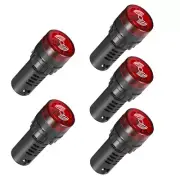 5Pcs 22mm 110V AC/DC Red LED Flashing Buzzer Pilot Panel Indicator Light Lamp