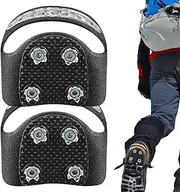 [Generic] Snow Shoe Spikes, Anti-Slip Stainless Steel Gripper Spike Snow Shoe Ice Cleats, Crampons Snow with 5Spikes Climbing Grips for Hiking & Fishing