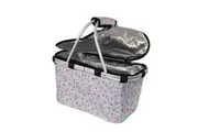 Two Handle Insulated Carry Basket With Zip Lid (Blossoms)