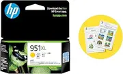 HP 951XL Genuine Original High Yield Yellow Ink Printer Cartridge works with HP Officejet Pro 8100 ePrinter series, HP Officejet Pro 8600 e-All-in-One series - (CN048AA)