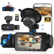 360 Degree View 4 Channel Dash Cam for Cars,2K Full UHD Car Camera Front Rear...