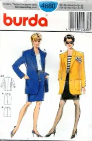 Burda Sewing Pattern 4680 Misses Jacket and Skirt size 10-20