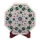 15” Decorative Marble Table Top – Side/End Use, Pietra Dura Gemstone Inlay Table