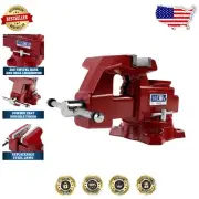 Durable Cast Iron Bench Vise, 5" Opening & Large Anvil Surface for Stability