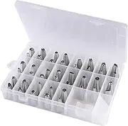 42-Piece Stainless Steel Cake Decorating Set Piping Nozzles Baking Molds Buttercream & Cookie Tool Kit with Storage Case Pastry Nozzles