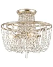 Crystorama Arcadia 3-Light Antique Silver Crystal Ceiling Mount