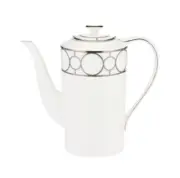 brand new Mikasa Soho Platinum Links 7.5 inch Tall White Fine China Coffee Pot