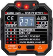Socket Tester Electrical GFCI Receptacle Detector Tester LCD Display AC Tester