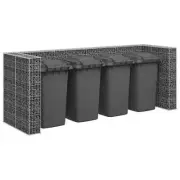 NNEVL Gabion Wall for Garbage Bins Galvanised Steel 320x100x120 cm