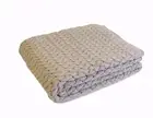 Cotton Basketweave throw blanket Color Twine Made in USA Machine Washable
