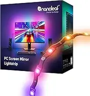 Nanoleaf PC Screen Mirror LED Strip Light, 2.5M RGB IC Zigzag Backlights, Seamless Stick to Monitors up to 32”, Smart USB-C Trimmable Strip with Direct Music & Screen Mirror, Desktop App Control