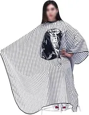 FOMIYES Hair Cutting Cape Vintage Wai Cloth Stripe Pattern to Clean Hairdressing Cloak for Home Use
