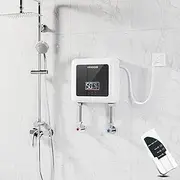 Mini Instant Hot Water Heater,On Demand Hot Water, 5000W 7500W Digital Temperature Display Easy Installation, for Residential Whole House Shower,Black-7500Wto110V