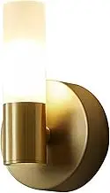 Gold Modern Wall Sconce With Acrylic Shade, Hardwired Dimmable LED Light Fixture for Bathroom, Vanity, Bedroom, Indoor Use
