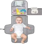 Diaper Changing Pad, Waterproof Folding Changing Pad, Travel Changing Pad, Wipeable and Portable Changing Mat, Folding Diaper Changing Pad with Multiple Pockets, Reusable Compact Changing Station