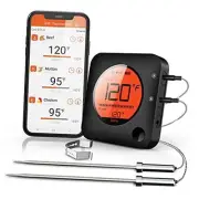 Meat Thermometer Wireless Bluetooth, LCD Digital Meat Thermometer 2 x Probes