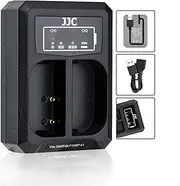 [JJC] DMW-BLF19 Battery Charger USB Dual Slots for Panasonic Lumix GH5S G9 GH5 GH4 GH3 & for Sigma BP-61 Sd Quattro (H), Replaces Panasonic DMW-BTC13 DMW-BTC10 & Sigma BC-61, with 40cm Extension Cable