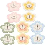 DOITOOL 30Pcs Embroidered Flower Push Pins Delicate Thumb Tacks for Bulletin Board Bright Color Design Versatile Map Supplies Accessory Decor